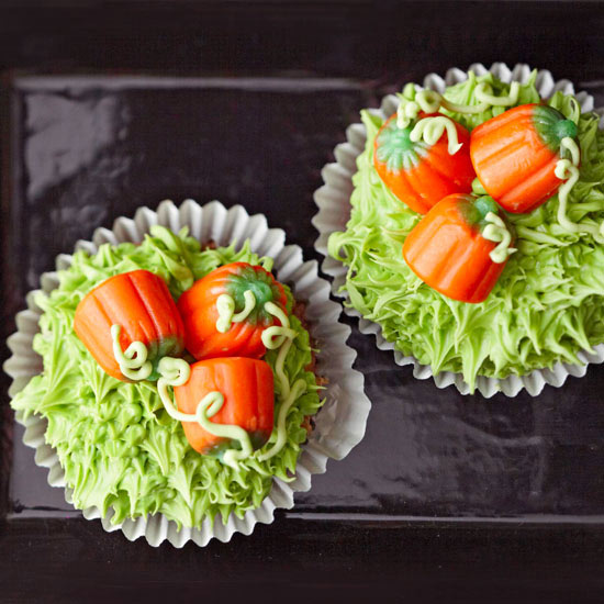 Halloween goodies pumpkin cupcakes