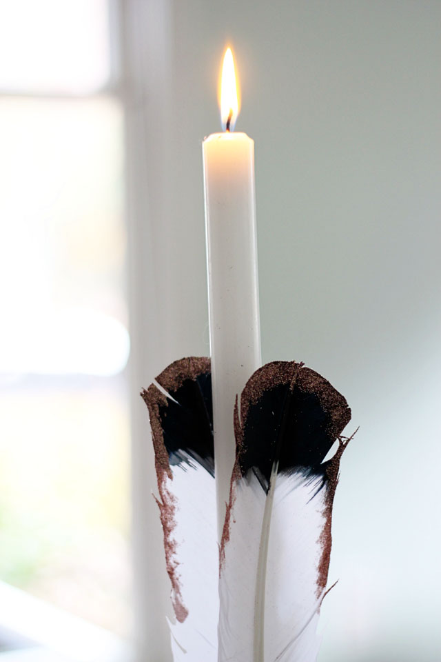 Feather candlestick diy 3