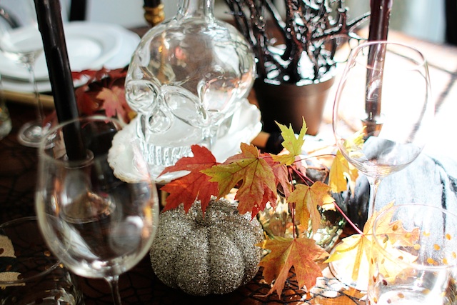 witch tablescape leaves blog