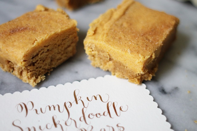 pumpkin snickerdoodle bars Two Delighted