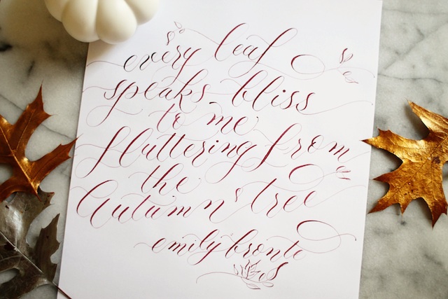 Emily Bronte calligraphy blog