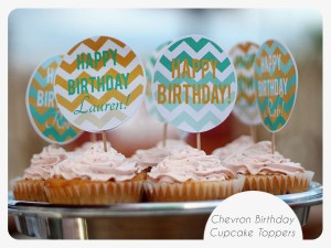 Chevron Birthday Cupcake Toppers {Free Printable + DIY} – Two Delighted