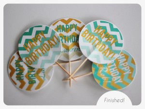 Chevron Birthday Cupcake Toppers {Free Printable + DIY} – Two Delighted